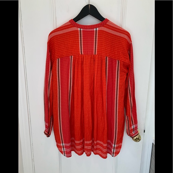 Free People red long sleeve flowy top. Size XS - Picture 2 of 5